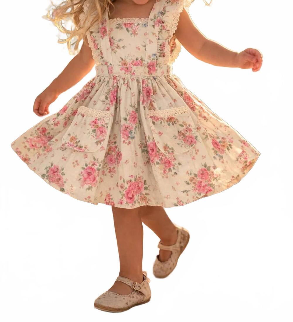 NEW MANIERE girls cottage rose jumper in blush peony